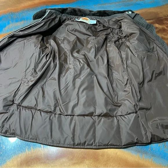 Vintage Comfy Down Brown Faux fur collar Winter Puffer Jacket small USA
